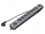 Qoltec Regleta de protección 8 tomas 3.0m gris