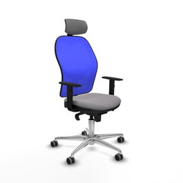 PIQUERAS Y CRESPO Silla de oficina Jorquera con mecanismo sincro, gris y azul