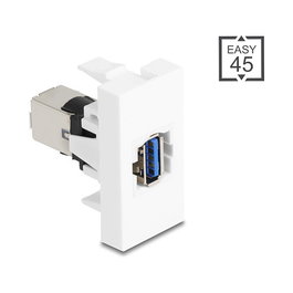 DeLOCK 90910 Módulo Keystone USB 5 Gbps Tipo-A hembra a USB Tipo-B hembra, Blanco