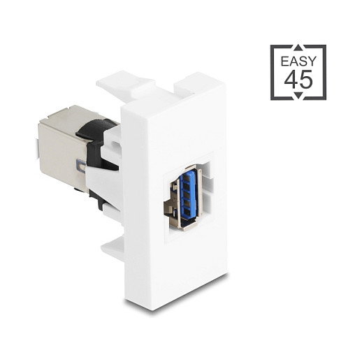 DeLOCK 90910 Módulo Keystone USB 5 Gbps Tipo-A hembra a USB Tipo-B hembra, Blanco DeLOCK 90910 Módulo Keystone USB 5 Gbps Tipo-A hembra a USB Tipo-B hembra, Blanco