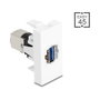 DeLOCK 90910 Módulo Keystone USB 5 Gbps Tipo-A hembra a USB Tipo-B hembra, Blanco