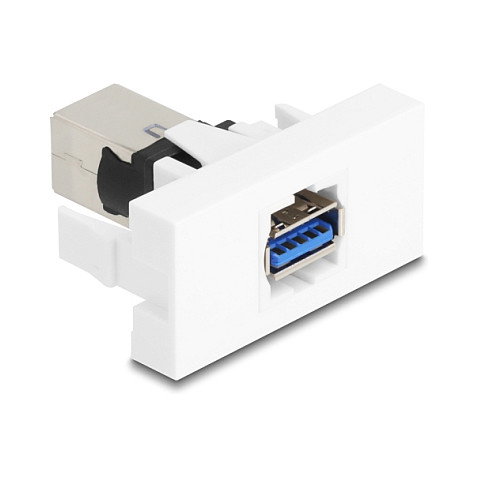 DeLOCK 90910 Módulo Keystone USB 5 Gbps Tipo-A hembra a USB Tipo-B hembra, Blanco DeLOCK 90910 Módulo Keystone USB 5 Gbps Tipo-A hembra a USB Tipo-B hembra, Blanco