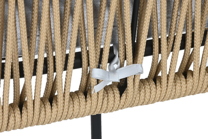 DKD Home Decor Taburete Gris Natural Acero Poliester 58 x 100 x 59 cm (4 Unidades)