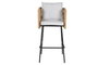 DKD Home Decor Taburete Gris Natural Acero Poliester 58 x 100 x 59 cm (4 Unidades)