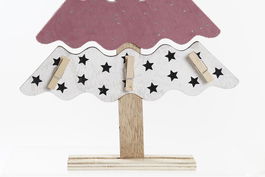 DKD Home Decor Decoracion Navidad Tradicional Rosa Rojo Madera 4 x 40 x 22 cm (4 Unidades)