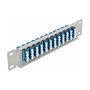 DeLOCK Patchpanel de fibra óptica 10 pulg 12 puertos LC Quad azul 1U gris