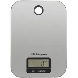 Orbegozo 18160 Báscula Cocina Electrónica hasta 5kg Plata Acero Inoxidable Pantalla LCD