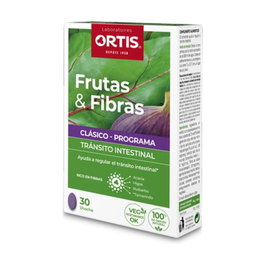 Ortis Frutas y Fibras Clásico 30 Comprimidos Complemento Alimenticio Tránsito Intestinal