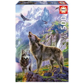 Educa Puzzle Lobos En Las Rocas 500 piezas
