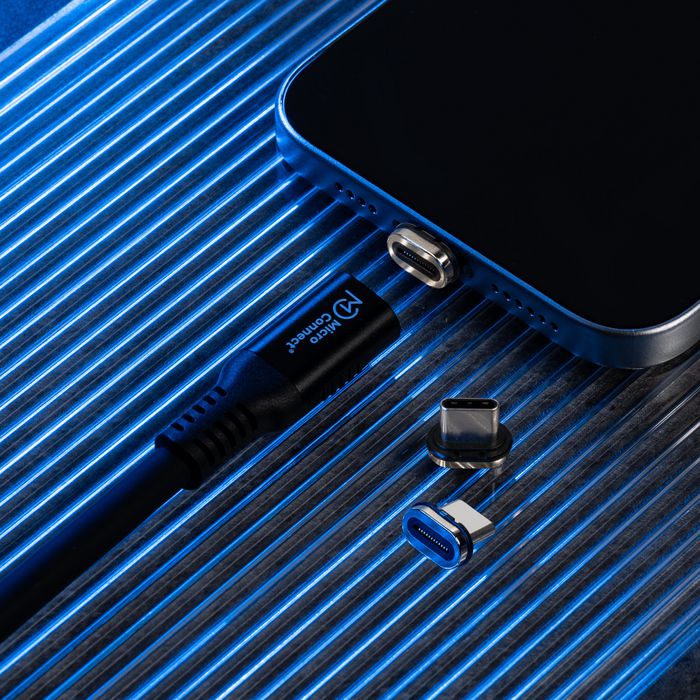 MicroConnect Cable USB-C a USB-C Magnético de Silicona Premium 1m, 240W, 40Gbps, USB4, 8K