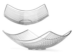 Kinvara Frutero Rectangular Cromado Metal 31x23x10 cm (Set de 12)