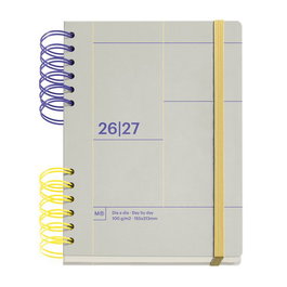 Agenda Escolar (2026-27) Miquelrius Back To Basics Wire-O Tapa Extra Con Goma Plus 4º 160,5X218 D/P Apais. Gris