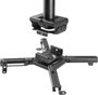 Vivolink Soporte de proyector de techo profesional, carga máxima 35 kg, ajuste altura 74.5-114.5 cm, brazos ajustables 130-470 mm, negro