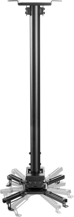Vivolink Soporte de proyector de techo profesional, carga máxima 35 kg, ajuste altura 74.5-114.5 cm, brazos ajustables 130-470 mm, negro