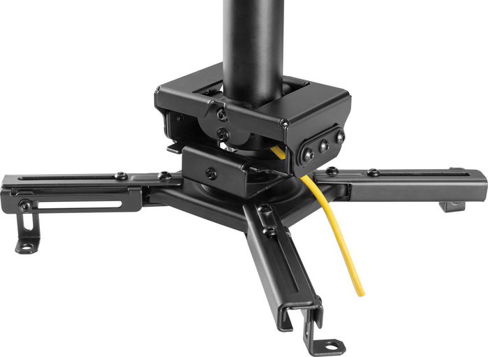 Vivolink Soporte de proyector de techo profesional, carga máxima 35 kg, ajuste altura 74.5-114.5 cm, brazos ajustables 130-470 mm, negro