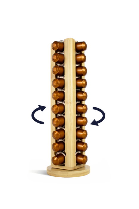 Inde Soporte para 40 Cápsulas de Café Bambú 35.5 x 11.5 cm (8 Unidades)