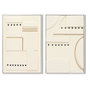 DKD Home Decor Set de 2 Cuadros Lienzo MDF 62x4,5x92 Moderno 3D Blanco