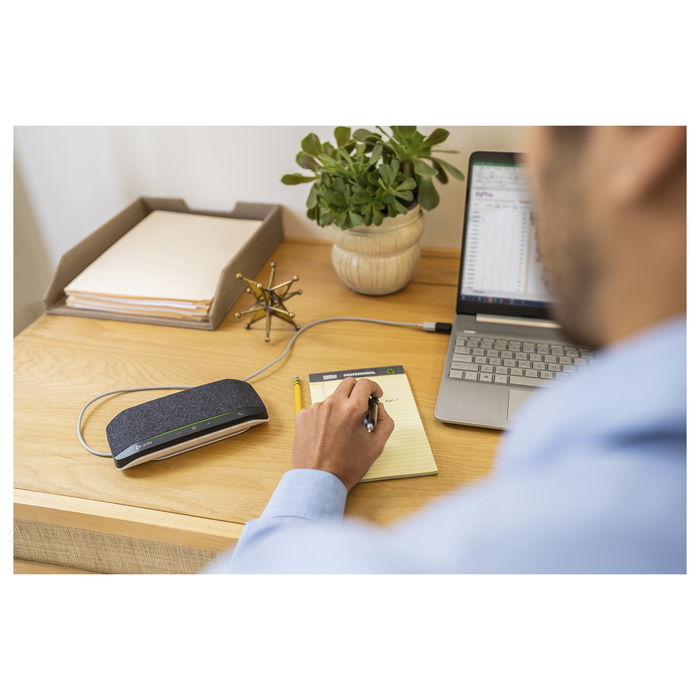 HP POLY SYNC 10 SP Altavoz USB-C, Altavoz para conferencias con microfono integrado y conector USB-A a USB-C