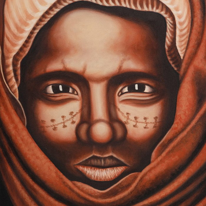 Ixia Cuadro de Pintura Marrón sobre Lienzo 100 x 4 x 150 cm