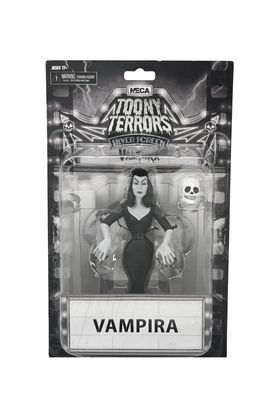 NECA Toony Terrors Vampira Silver Screen Edition Figura de Acción Articulada Blanco y Negro de 15 cm