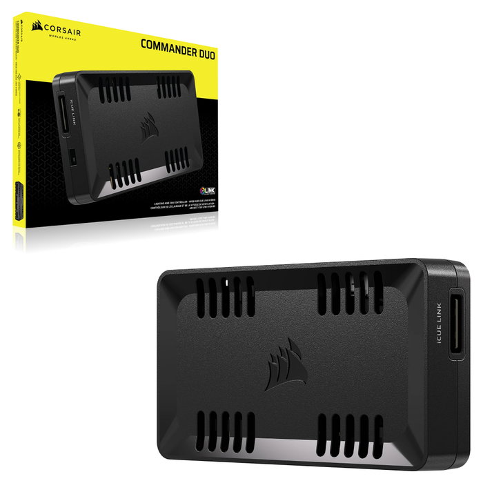 Corsair COMMANDER DUO Controlador de Iluminación y Ventilador Híbrido ARGB, Negro Corsair COMMANDER DUO Controlador de Iluminación y Ventilador Híbrido ARGB, Negro