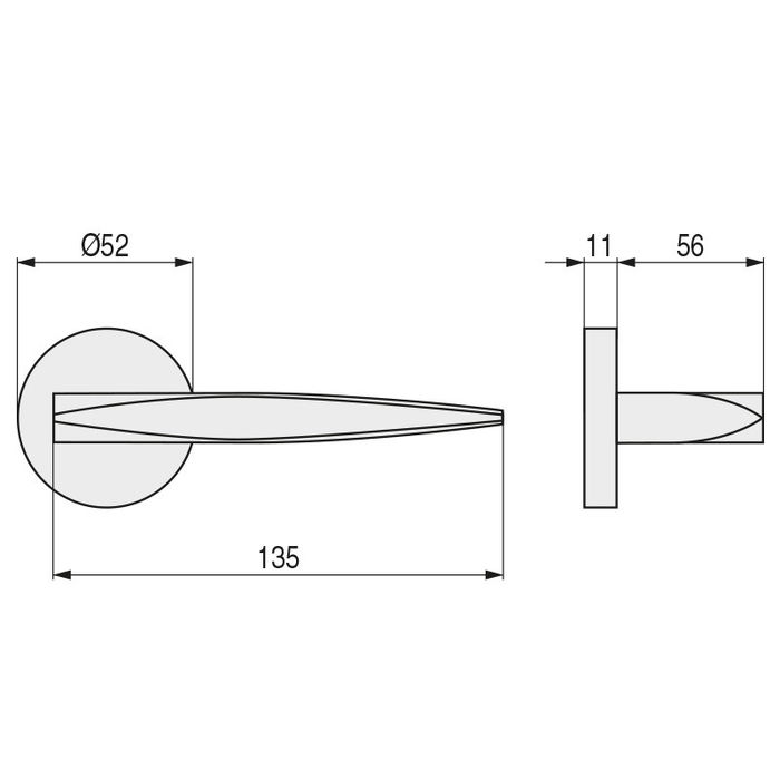 SYSTEM Roseta Zamak Garnet Ø52 Acabado Negro Mate