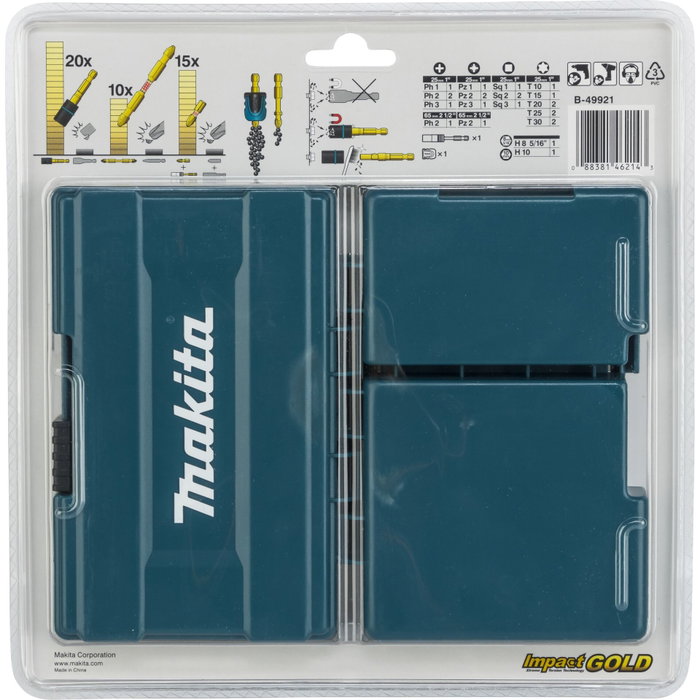 Makita Juego de puntas de torsión B-49921 de 26 piezas