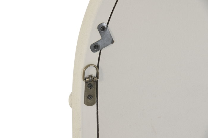 DKD Home Decor Espejo MDF y Cristal 60x85 cm Blanco Envejecido con Bolitas