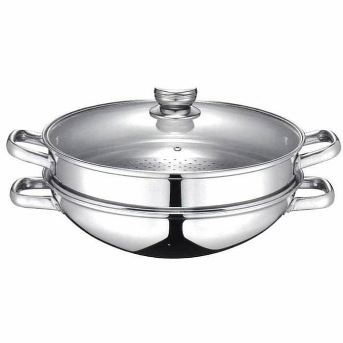 Baumalu Wok 2 en 1 con Tapa de Cristal de 32 cm Baumalu Wok 2 en 1 con Tapa de Cristal de 32 cm