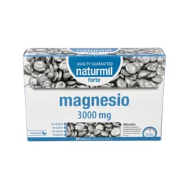 DIETMED Magnesio Forte 3000mg Complemento Alimenticio - 20 Ampollas - Soporte Huesos, Músculos y Sistema Nervioso