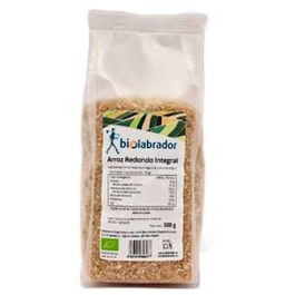 BIOLABRADOR Arroz Redondo Integral 500Gr Ecológico Fuente de Fibra y Vitaminas