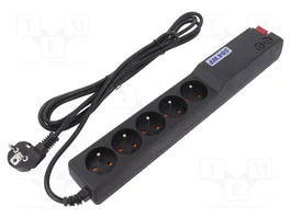 HSK DATA Regleta de alimentación ACAR 504WF 3M con 5 tomas y 3m de cable