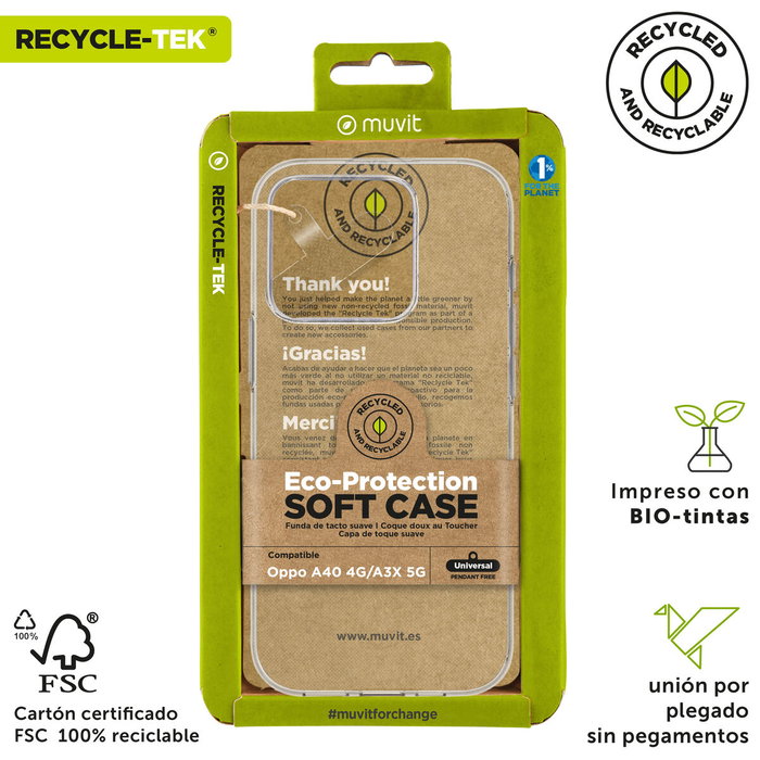 muvit for change funda compatible con Oppo A40 4G/A3X 5G transparente