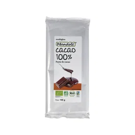 MANDOLE Cacao 100% Puro Tableta 100Gr. 100g Ecológico Bio