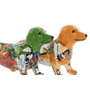 DKD Home Decor Figura de Perro en Resina, Set de 2 Unidades Multicolor