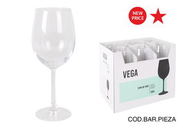 Inde - Copa de Vino Vega, 580 ml / 58 cl, Cristal, Diámetro 7.5 cm x Altura 23 cm, Peso 240 g (24 Unidades)