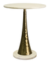DKD Home Decor Mesita Auxiliar de Mármol y Metal Blanco y Dorado