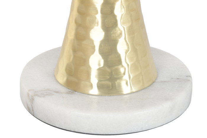 DKD Home Decor Mesita Auxiliar de Mármol y Metal Blanco y Dorado DKD Home Decor Mesita Auxiliar de Mármol y Metal Blanco y Dorado