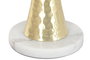 DKD Home Decor Mesita Auxiliar de Mármol y Metal Blanco y Dorado
