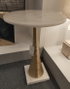 DKD Home Decor Mesita Auxiliar de Mármol y Metal Blanco y Dorado