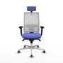 PIQUERAS Y CRESPO Silla de oficina Horna con mecanismo Sincro Azul claro y Blanco
