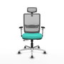 PIQUERAS Y CRESPO Silla de oficina Haches con mecanismo Sincro/Traslack Turquesa y Gris