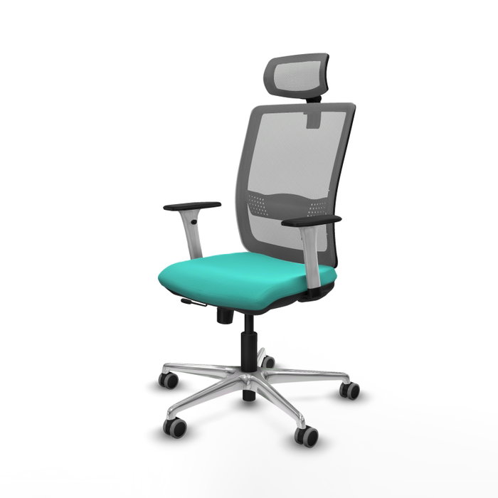 PIQUERAS Y CRESPO Silla de oficina Haches con mecanismo Sincro/Traslack Turquesa y Gris PIQUERAS Y CRESPO Silla de oficina Haches con mecanismo Sincro/Traslack Turquesa y Gris