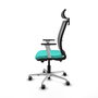 PIQUERAS Y CRESPO Silla de oficina Haches con mecanismo Sincro/Traslack Turquesa y Gris