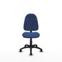 Silla de oficina Algarra con mecanismo Contacto permanente básico tapizada con Tela color Azul marino. Equipada con Base poliamida negra, Sin brazos y Ruedas autofrenantes
