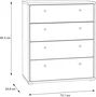 TEMPRA Comoda de 4 Cajones, Efecto Madera Vieja, 73.7 x 34.8 x 85.5 cm, T2KK212H51