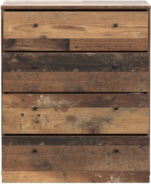 TEMPRA Comoda de 4 Cajones, Efecto Madera Vieja, 73.7 x 34.8 x 85.5 cm, T2KK212H51
