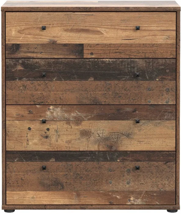 TEMPRA Comoda de 4 Cajones, Efecto Madera Vieja, 73.7 x 34.8 x 85.5 cm, T2KK212H51