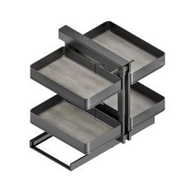 Emuca Sistema de rinconero articulado extraíble Harmony para mueble de cocina, Derecha/Izquierda, Acero y Madera, Gris antracita