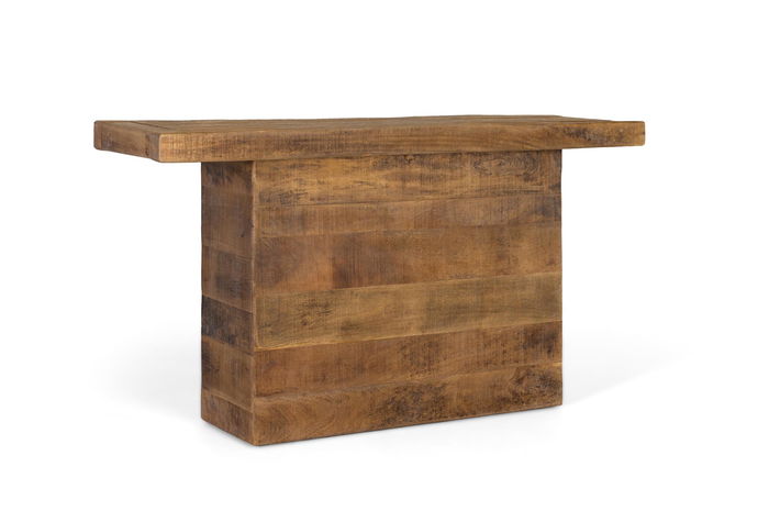 Giner y Colomer Mesa Consola de Madera de Mango con Base de Pedestal Natural